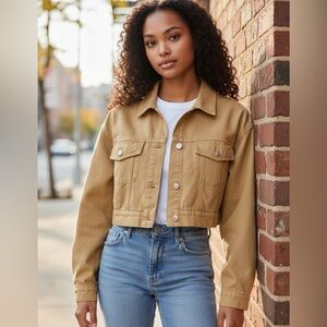 Tan Women's Cropped Jacket